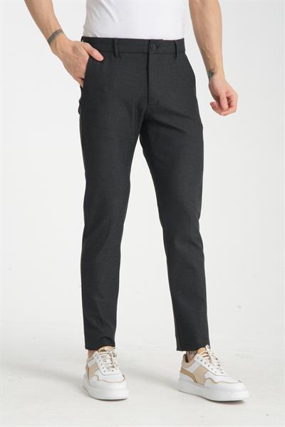 Kalın Düz Erkek Yandan Cepli Klasik Bel Slim Fit Chino Pantolon