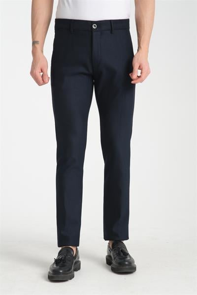 Kalın Düz Erkek Yandan Cepli Klasik Bel Slim Fit Chino Pantolon