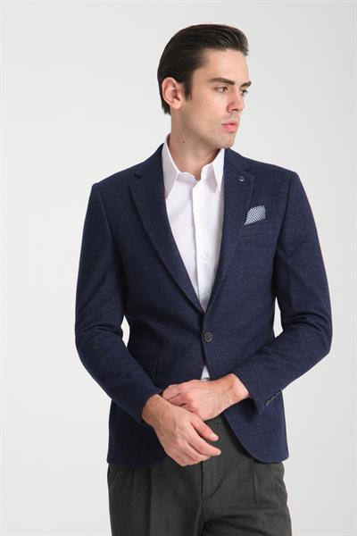 Kasetti Erkek Parlament Esnek Kumaşlı Slim Fit Mono Yaka Spor Blazer Ceket