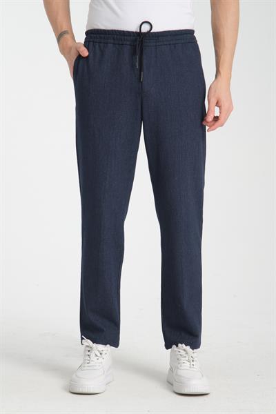 Kot Görünümlü Kalın Düz Erkek Yandan Cepli Jogger Slim Fit Pantolon