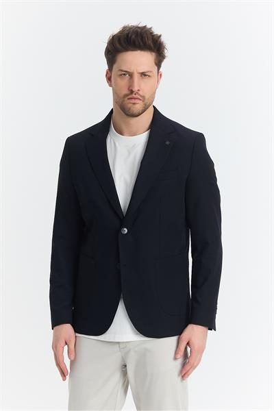 Lewis Erkek Lacivert Yarım Astarlı Torba Cepli İlkbahar-Yaz Spor Blazer Ceket