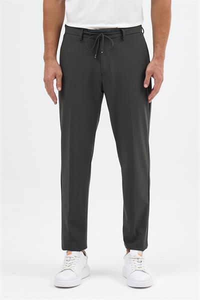 Lonix Erkek Haki Poliamid Kumaşlı Çok Esnek İtalyan Kesim Rahat Pantalon