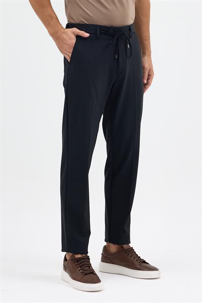 Lonix Erkek Siyah Poliamid Kumaşlı Çok Esnek İtalyan Kesim Rahat Pantalon