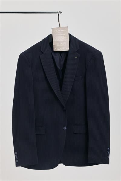 Lorus Erkek Açık Lacivert Esneyen Kumaş Mono Yaka Slim Fit Blazer Ceket (Büyük Beden - Battal)