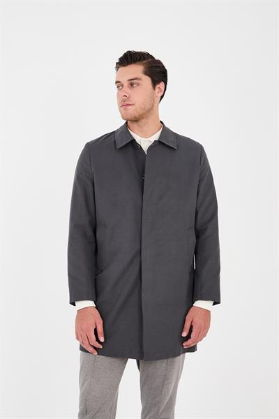 Madrid Erkek Antrasit Bebe Yaka Baharlık Ceket-Trençkot