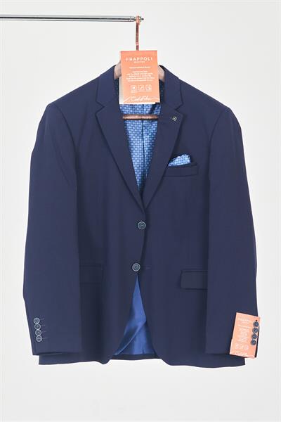 Manzoni Erkek Lacivert Polyviskon Kumaşlı Mono Yaka Slim Fit Blazer Ceket