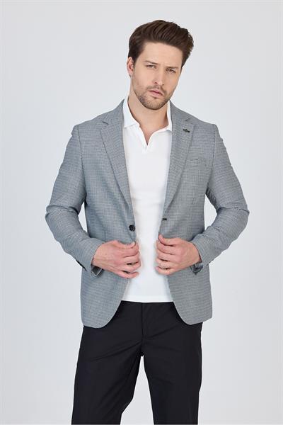 Martinelli Erkek Siyah Ufak Desenli Polyviskon Kumaşlı Spor Blazer Ceket