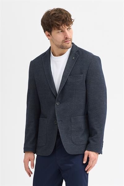 Maximo VD Erkek Koyu Lacivert Pamuklu Astarsız İngiliz Kesim Torba Cepli Slim Fit Spor Blazer Ceket