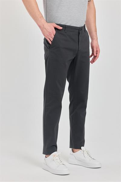 Milano Erkek Grey Pamuklu Likralı Slim Fit Pantalon