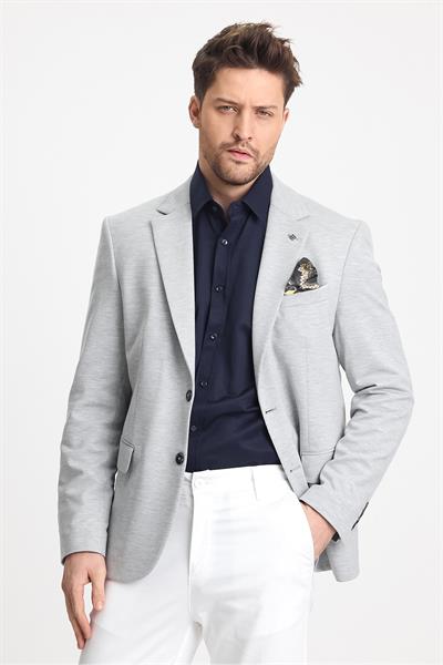 Modern Erkek Blazer Mono Yaka 360 Esneyen Yarım Astar Ceket