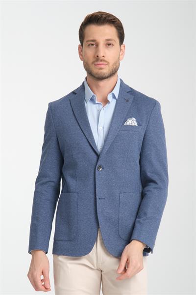 Modern Erkek Blazer Mono Yaka Esneyen Astarsız Ceket