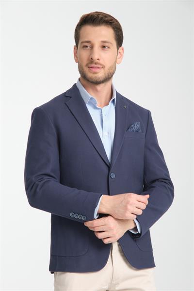 Modern Erkek Blazer Mono Yaka Esneyen Astarsız Ceket