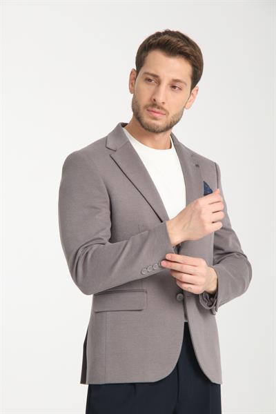 Modern Erkek Blazer Mono Yaka Spor Ceket Örme