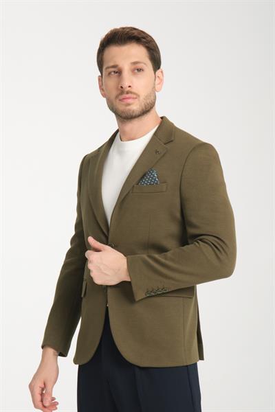 Modern Erkek Blazer Mono Yaka Spor Ceket Örme