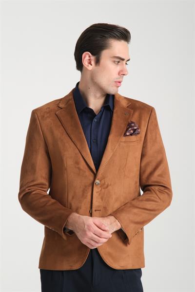 Modern Suet Erkek Blazer Mono Yaka Slim Fit Ceket