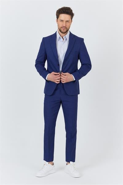 Nipoye Erkek Açık Lacivert 2li Slim Fit Takım Elbise