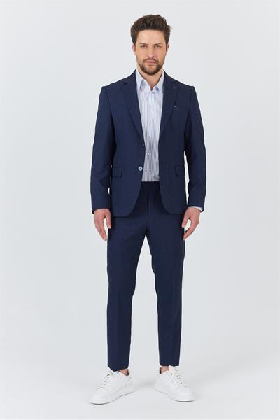 Nipoye Erkek Koyu Lacivert 2li Slim Fit Takım Elbise