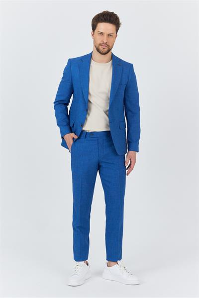 Nipoye Erkek Koyu Mavi 2li Slim Fit Takım Elbise