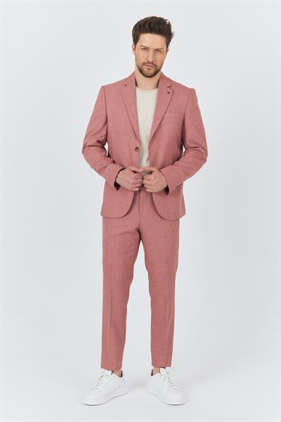 Nipoye Erkek Pembe 2li Slim Fit Takım Elbise