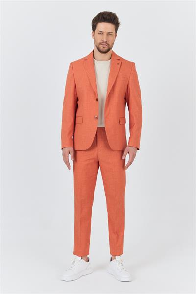 Nipoye Erkek Turuncu 2li Slim Fit Takım Elbise