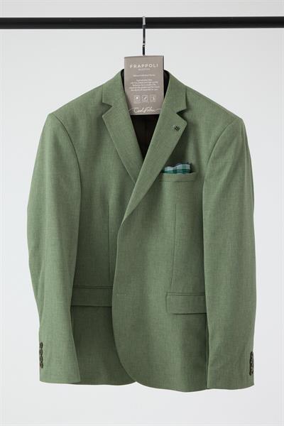 Nipoye Erkek Yeşil Battal Büyük Beden Poliviskon Kumaş Tam Astar Mono Yaka SlimFit Spor Blazer Ceket