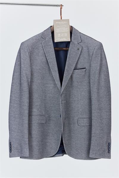 Poçena Erkek Koyu Lacivert Esnek Kumaş Slim Fit Spor Blazer Ceket (Büyük Beden - Battal)