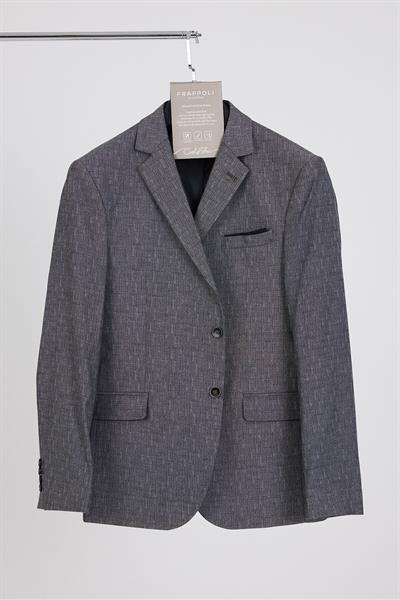 Restore Erkek Siyah-Gri Likralı Pamuklu Slim Fit Spor Blazer Ceket (Büyük Beden - Battal)