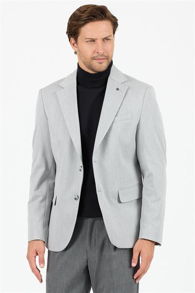 Rollex Erkek Açık Gri Likralı Kumaşlı 2026 Kış Spor Blazer Ceket