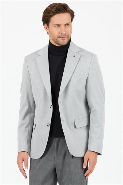 Rollex Erkek Açık Gri Likralı Kumaşlı 2026 Kış Spor Blazer Ceket