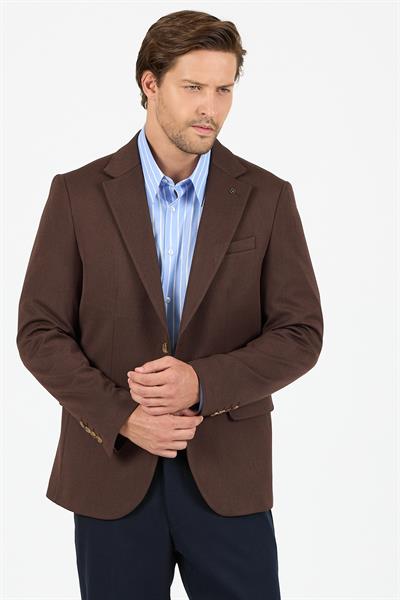 Rollex Erkek Kahve Likralı Kumaşlı 2026 Kış Spor Blazer Ceket