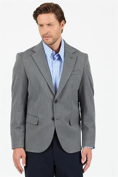 Rollex Erkek Orta Gri Likralı Kumaşlı 2026 Kış Spor Blazer Ceket