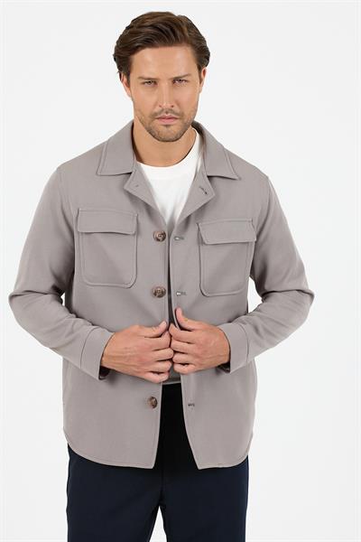 Viana Erkek Gri Overshirt Likralı Spor Ceket