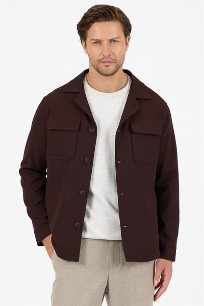 Viana Erkek Kahve Overshirt Likralı Spor Ceket