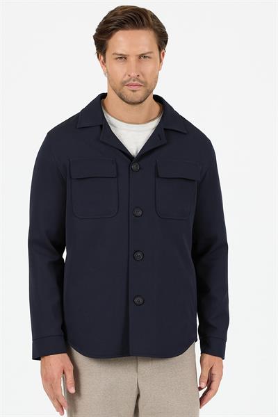 Viana Erkek Lacivert Overshirt Likralı Spor Ceket