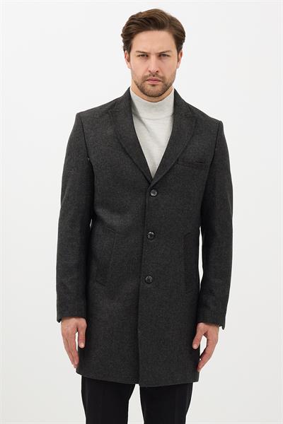 Vivone Erkek Füme Sivri Yaka Slim Fit Kaşe Kaban