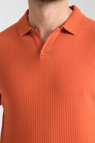 Waffle Erkek Regular Fit Polo Yaka T-Shirt 100% Pamuk POLOYAKA
