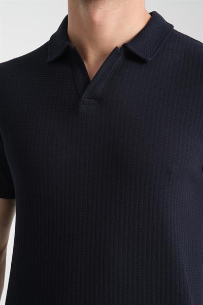 Waffle Erkek Regular Fit Polo Yaka T-Shirt 100% Pamuk POLOYAKA