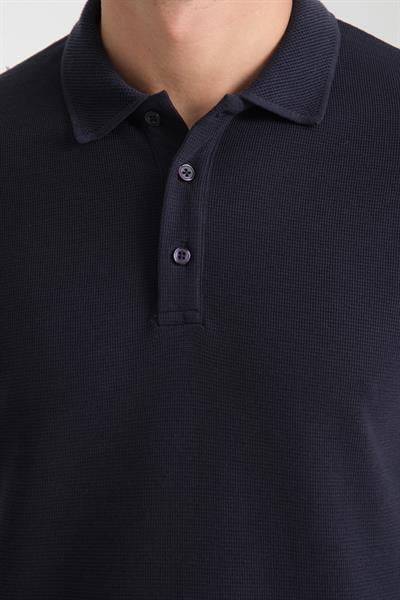 Waffle Erkek Regular Fit Polo Yaka T-Shirt 100% Pamuk POLOYAKA-DÜĞMELİ
