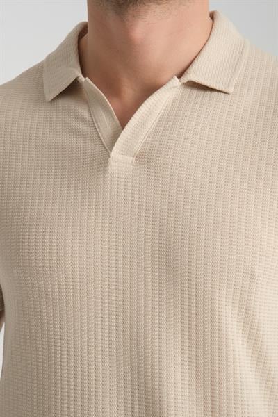 Waffle Erkek Regular Fit Polo Yaka T-Shirt 100% Pamuk POLOYAKA