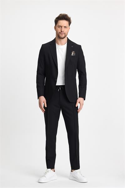 Wilson Erkek Siyah Pamuk Karışımlı  Yazlık Serin Tutan Kumaş  Slim Fit  2li Takım Elbise