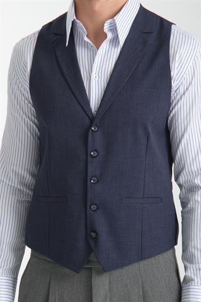 Yakalı Basic V Yaka Slim Fit Yelek