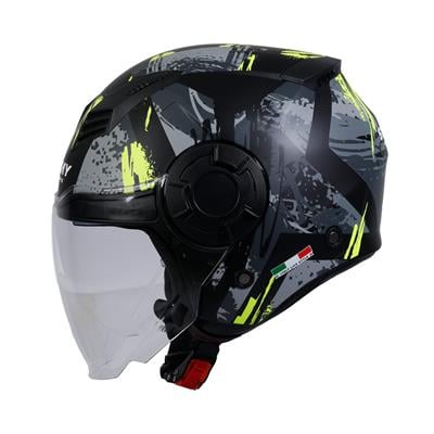 SWAY SW 766 POISON Matt Black Grey Yellow Yarım Kask