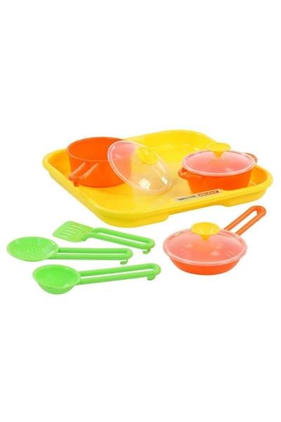 Set çocuk yemek takımı Küçük aşçı no 1 tepsi ile