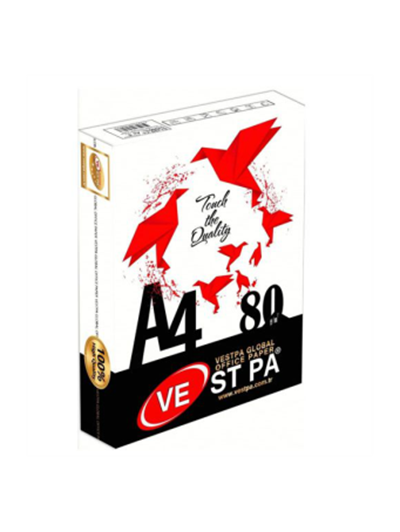 A4 Vestpa Beyaz Fotokopi Kağıdı 1.Kalite 80gr 500 adet