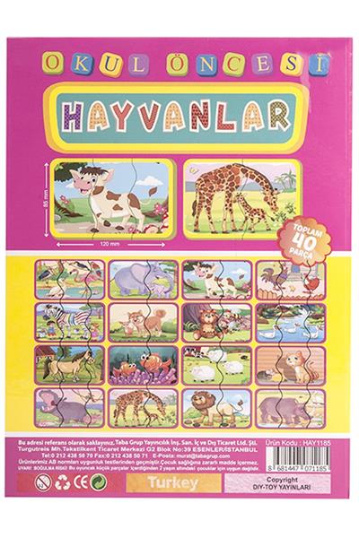 Hayvanları Tamamlama Kartları Bebek Yapboz