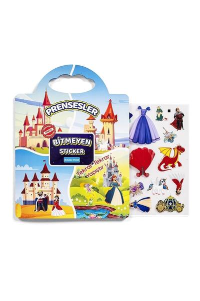 Pedagog Onaylı Bitmeyen Sticker Kitabım Tekrar Tekrar Kullanılabilir Stickerlar Prensesler