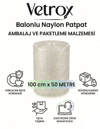 Vetrox 100 cm x 50 Metre Balonlu Naylon Patpat - Ambalaj ve Paketleme Malzemesi