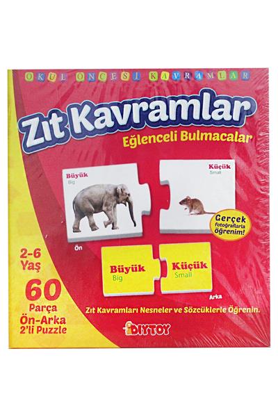 Zıt Kavramlar Okul Öncesi Kavramlar Eğlenceli Bulmaca Yap-boz 60 Parça