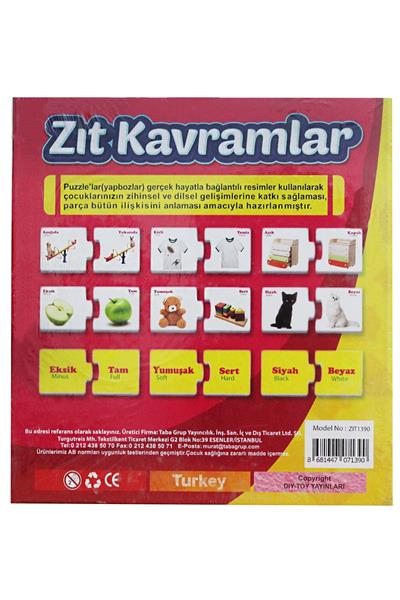 Zıt Kavramlar Okul Öncesi Kavramlar Eğlenceli Bulmaca Yap-boz 60 Parça