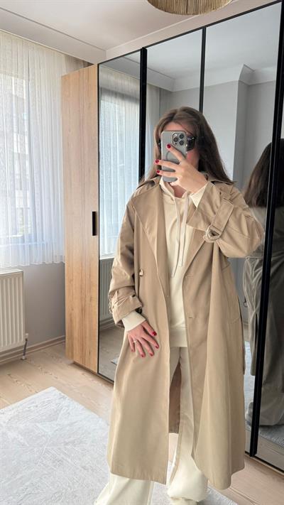 Beli Kemerli Oversize Trençkot